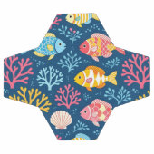 Fish and coral nautical blue voetbal (Enkel)