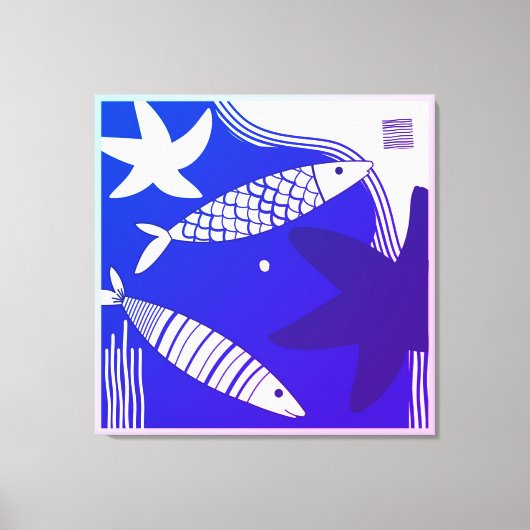 Fish and Star Fish Canvas Wall Art (Voorkant)