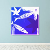 Fish and Star Fish Canvas Wall Art (Insitu (Houten vloer))