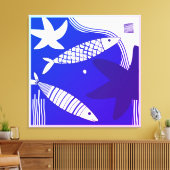 Fish and Star Fish Canvas Wall Art Afdruk (Insitu (Woonkamer))