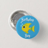 Fish Aquarium 1e Verjaardag Button Pin (Voorkant /achterkant)