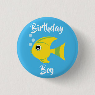 Fish Aquarium 1e Verjaardag Button Pin