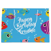 Fish Aquarium 1e verjaardag geschenk tas Groot Cadeauzakje (Voorkant)