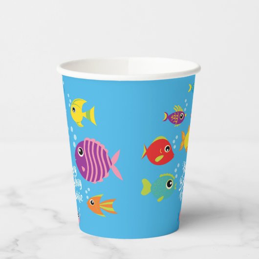 Fish Aquarium 1e verjaardagsfeestje Papieren Bekers (Links)