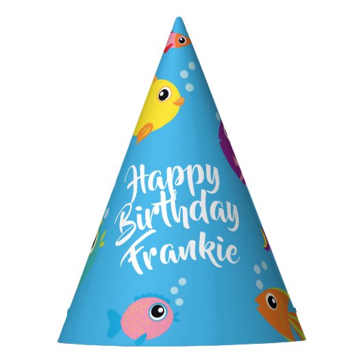 Fish Aquarium 1e verjaardagsfeestje Petten Feesthoedjes (Voorkant)