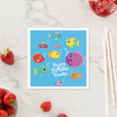 Fish Aquarium 1st Birthday Party Napkins Servet (Insitu)