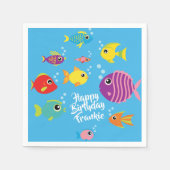 Fish Aquarium 1st Birthday Party Napkins Servet (Voorkant)