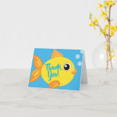 Fish Aquarium Dank u 1e Verjaardag Kaarten (Gele Bloem)