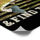 Fish Around And Find Trout American Flag Funny Fis Poster (Hoek)