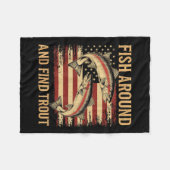 Fish Around And Find Trout Funny Fishing Fishermen Fleece Deken (Voorkant (Horizontaal))