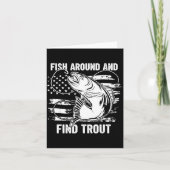 Fish Around And Find Trout Funny Fishing Fishermen Kaart (Voorkant)