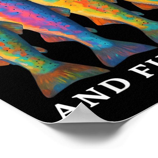 Fish Around And Find Trout Funny Fishing Fishermen Poster (Hoek)