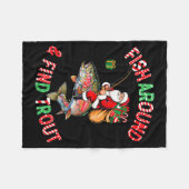 Fish Around Find Trout, Funny Fisherman Fishing Ch Fleece Deken (Voorkant (Horizontaal))