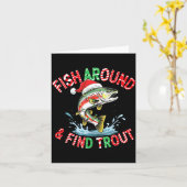 Fish Around Find Trout, Funny Fisherman Fishing Ch Kaart (Gele Bloem)