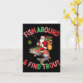 Fish Around Find Trout, Funny Fisherman Fishing Ch Kaart (Gele Bloem)
