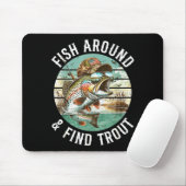 Fish Around Find Trout, Funny Fisherman Fishing Jo Muismat (Met muis)