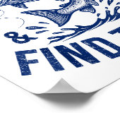 Fish Around Find Trout Funny Fishing Father's Day  Poster (Hoek)