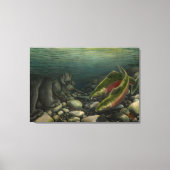 Fish Art Canvas Coho zalm w. Beer Canvas Print (Voorkant)