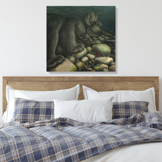Fish Art Canvas Vis Beren Canvas Art Print (Insitu (Slaapkamer))