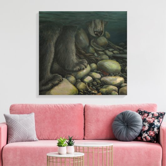 Fish Art Canvas Vis Beren Canvas Art Print (Insitu (Woonkamer))