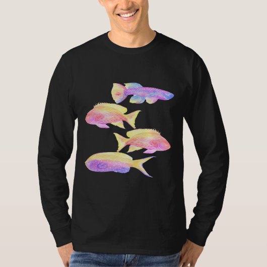 Fish Art Multicolour Fish Graphic Leuke Fish Art T-shirt (Voorkant)