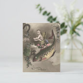 Fish Baby Four Leaf Clover Poisson d'avril Briefkaart (Staand voorkant)