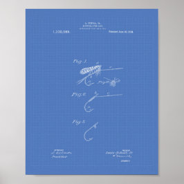 Fish Bait 1914 Patent Art Blueprint Poster