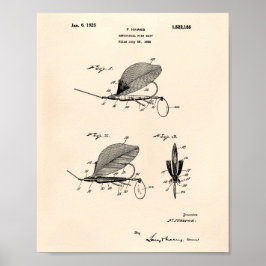 Fish Bait 1925 Patent Art Old Peper Poster