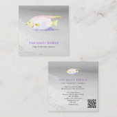 ** Fish Beach Zee Sand Dining Tropisch Vierkante Visitekaartje (Voorkant / Achterkant)