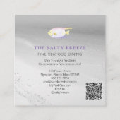 ** Fish Beach Zee Sand Dining Tropisch Vierkante Visitekaartje (Achterkant)