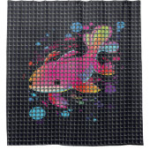 Fish Behind Net Illustration Douchegordijn (Voorkant)