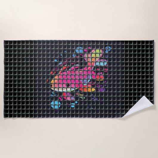 Fish Behind Net Illustration Strandlaken (Voorkant)