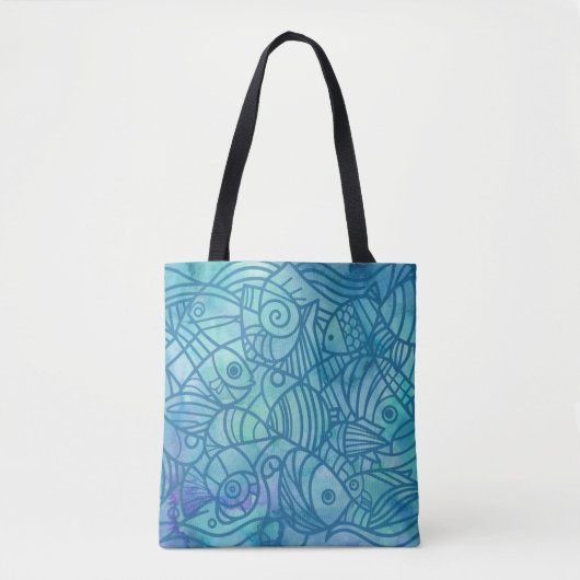 Fish Blues Tote Bag (Voorkant)