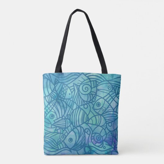 Fish Blues Tote Bag (Achterkant)