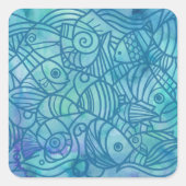 Fish Blues Vierkante Sticker (Voorkant)