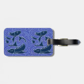 Fish Bold Swimming Ocean Blue Fishing Bagagelabel (Achterkant horizontaal)