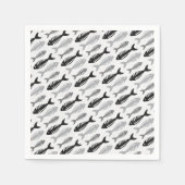 Fish Bone Soup Retro Patroon Servetten (Voorkant)