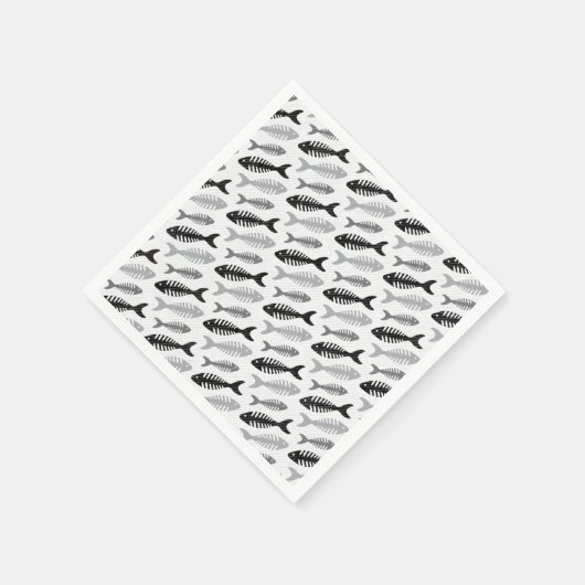 Fish Bone Soup Retro Patroon Servetten (Hoek)