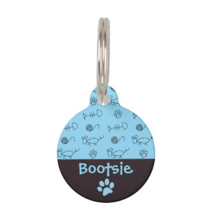 Fish Botten and Mice Cat Pet ID Tag Huisdierpenning