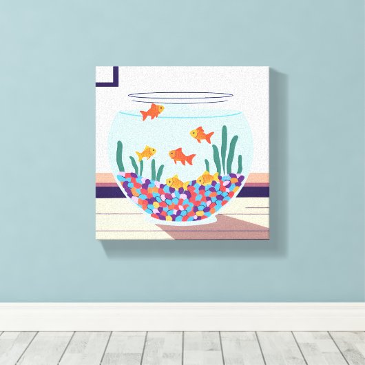 Fish Bowl Canvas Afdruk (Insitu (Houten vloer))