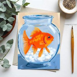 Fish Bowl | Goldfish Watercolor Painted Briefkaart