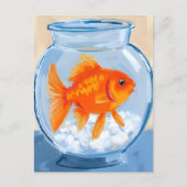 Fish Bowl | Goldfish Watercolor Painted Briefkaart (Voorkant)