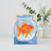 Fish Bowl | Goldfish Watercolor Painted Briefkaart (Staand voorkant)