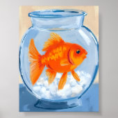Fish Bowl | Goldfish Watercolor Painted Poster (Voorkant)