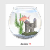Fish bowl gouden vis aquarium schattig sticker (Vel)