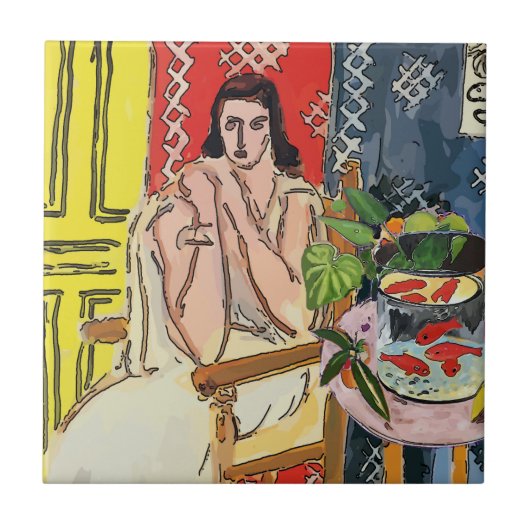 Fish Bowl op tafel, Tegeltje (Voorkant)