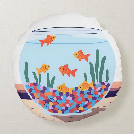 Fish Bowl Rond Kussen (Achterkant)