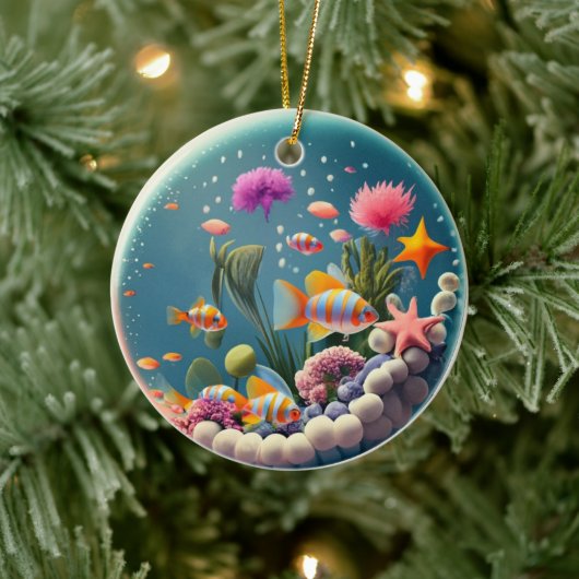 Fish Bowl Snow wereldbol Stijl Kerstvakantie Keramisch Ornament (Boom)