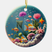 Fish Bowl Snow wereldbol Stijl Kerstvakantie Keramisch Ornament (Voorkant)
