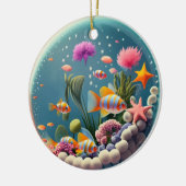 Fish Bowl Snow wereldbol Stijl Kerstvakantie Keramisch Ornament (Links)